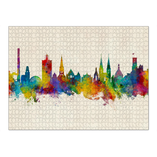 Puzzle Ravensburger "Bielefeld Germany Skyline Urban" artboxONE - Städte