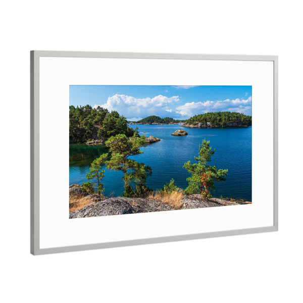 Poster mit Rahmen Silber "Landschaft auf Riveneset" artboxONE - Natur,Reise,Reise / Strand und Meer,Reise / Länder