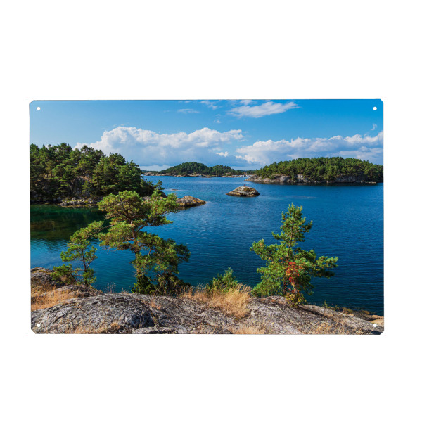 Holzbild "Landschaft auf Riveneset" artboxONE - Natur,Reise,Reise / Strand und Meer,Reise / Länder