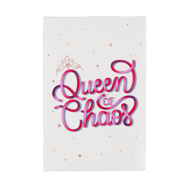 Holzbild "Queen of Chaos with a Crown" artboxONE - Typografie,Menschen,Lustig