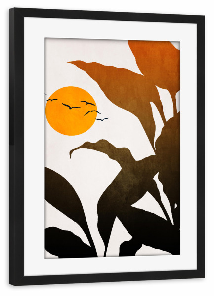 Poster mit Rahmen schwarz "Mystic River" artboxONE - Natur,Tiere,Abstrakt - Tropisch,Skandinavisch,Vögel,Tropical,Birds,Natur,Nature,Abstract,Abstrakt