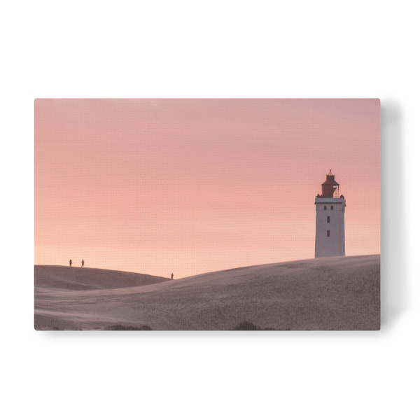 Leinwandbild "Lighthouse in Dunes at Sunset" artboxONE - Reise / Strand und Meer