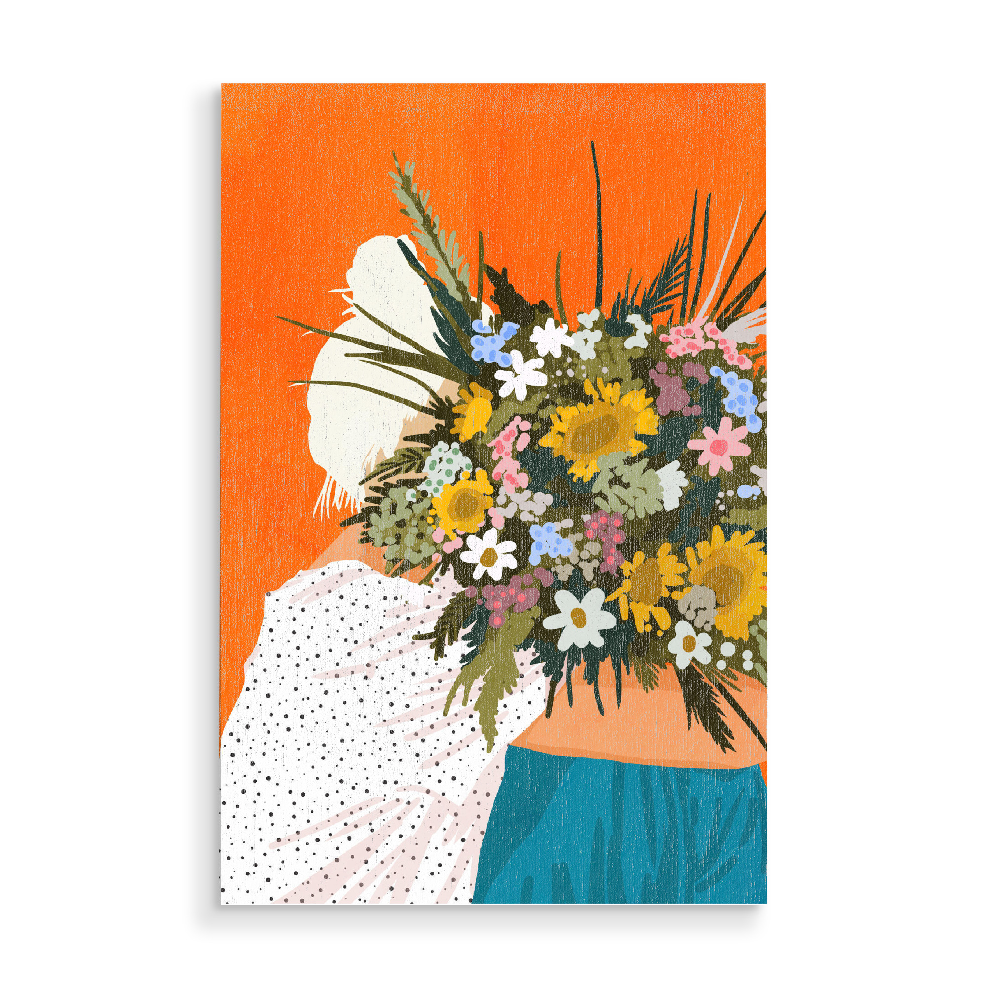 Holzbild "Happiness Is To Hold Flowers" artboxONE - Floral,Menschen