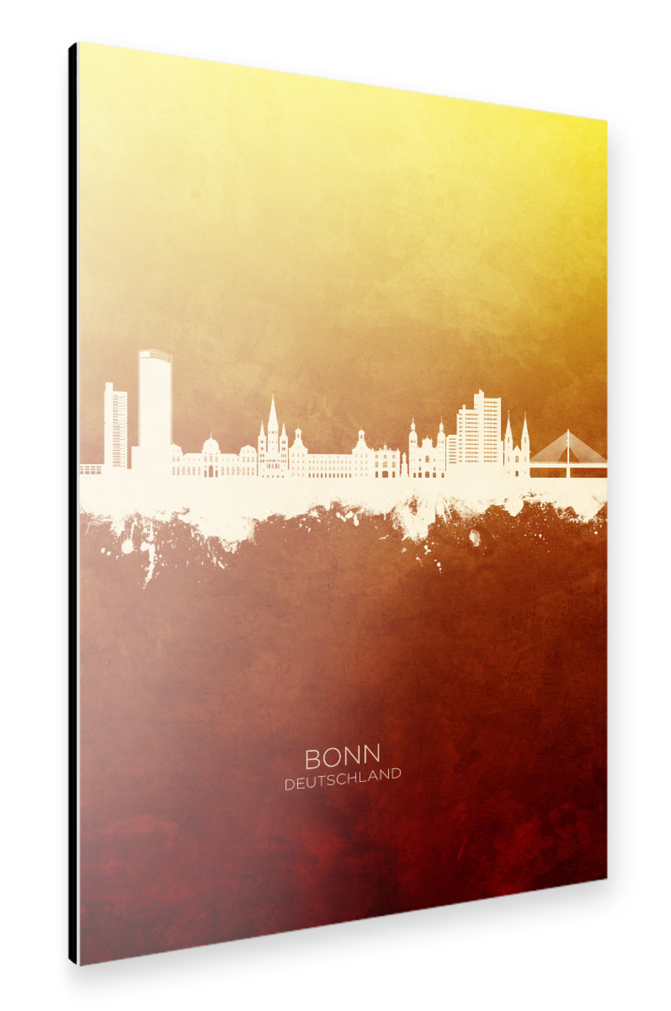 Alu-Dibond "Bonn Germany Skyline RedYellow" 75x50 cm artboxONE