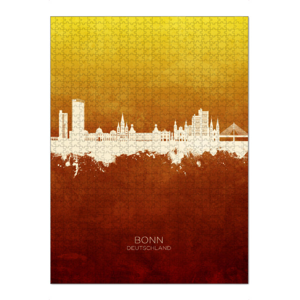 Puzzle Ravensburger "Bonn Germany Skyline RedYellow" artboxONE - Städte