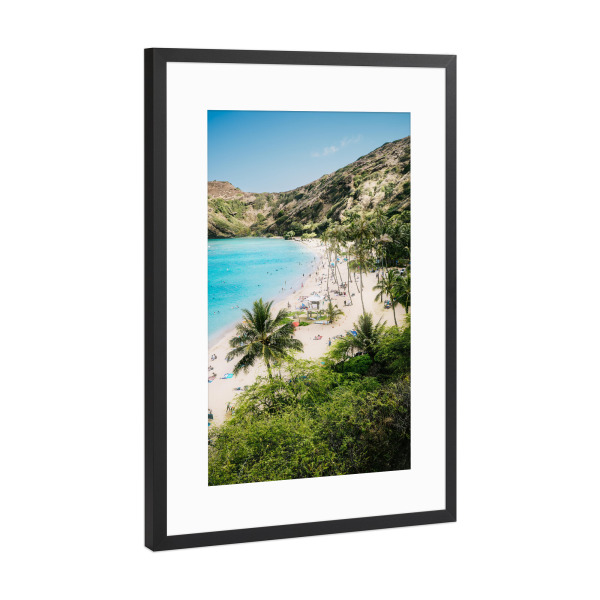 Poster mit Rahmen Schwarz (Metallic) "Hanauma Bay - Oahu" artboxONE - Natur,Reise / Strand und Meer