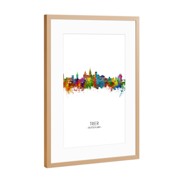 Poster mit Rahmen Kupfer "Trier Germany Skyline Portrait" artboxONE - Städte