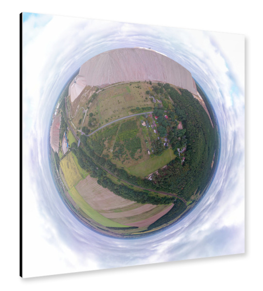 Alu-Dibond "Zielitz - Kalimandscharo, D=300m" 30x30 cm artboxONE