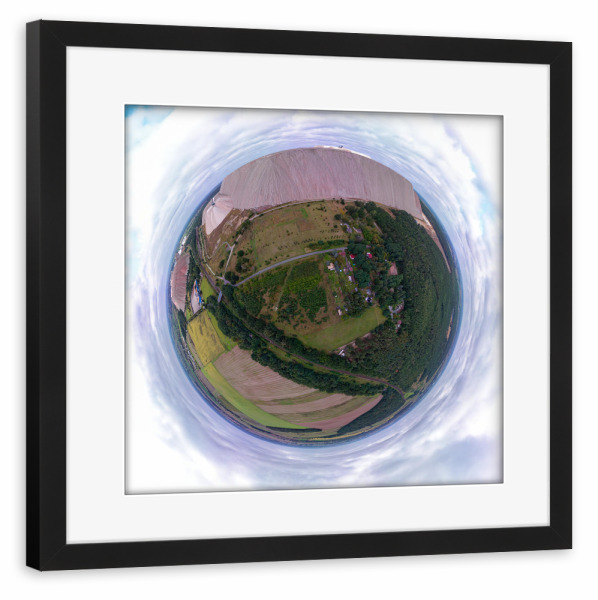 Poster mit Rahmen schwarz "Zielitz - Kalimandscharo, D=300m" artboxONE - Städte,Natur,Reise,Architektur,Reise / Länder