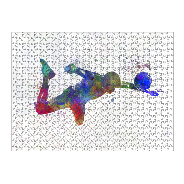 artboxONE Puzzle "Football player watercolor-c" artboxONE - Sport / Fußball - Sport,Sports,Watercolor,Athlete,Soccer,Footballer,Player,Stadium,Ball