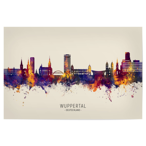 Poster 30x20 cm "Wuppertal Skyline Autumn Name" artboxONE - Städte