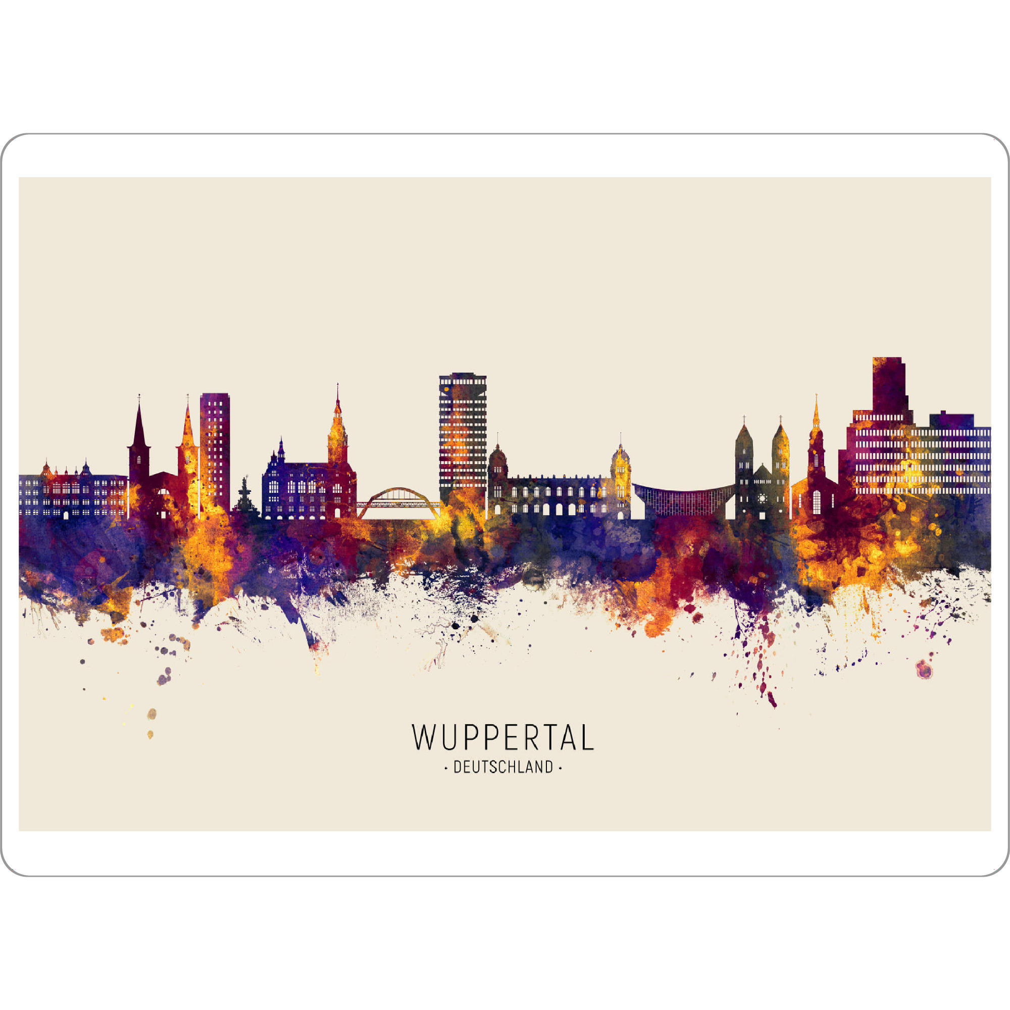 Tischset "Wuppertal Skyline Autumn Name" artboxONE - Städte