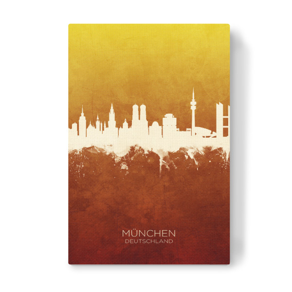 Leinwandbild "Munich Germany Skyline RedYellow" artboxONE - Städte,Städte / München
