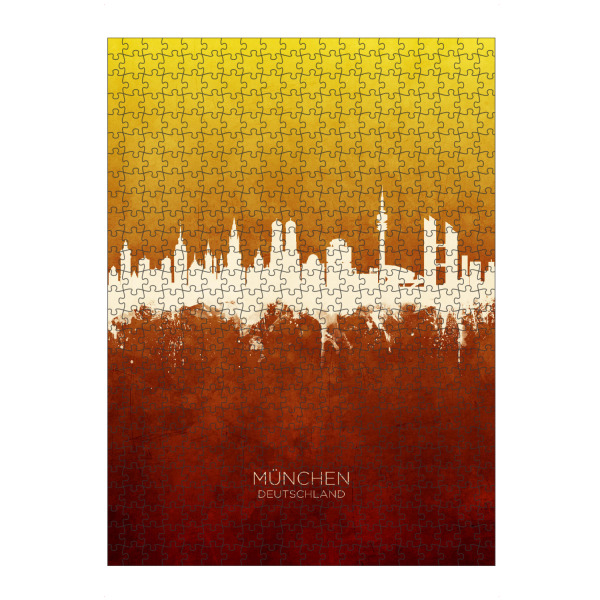 artboxONE Puzzle "Munich Germany Skyline RedYellow" artboxONE - Städte,Städte / München