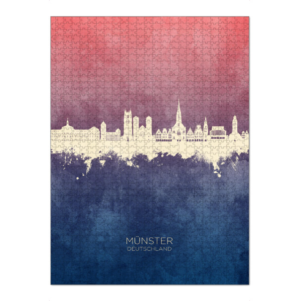 Puzzle Ravensburger "Münster Germany Skyline BlueRose" artboxONE - Städte