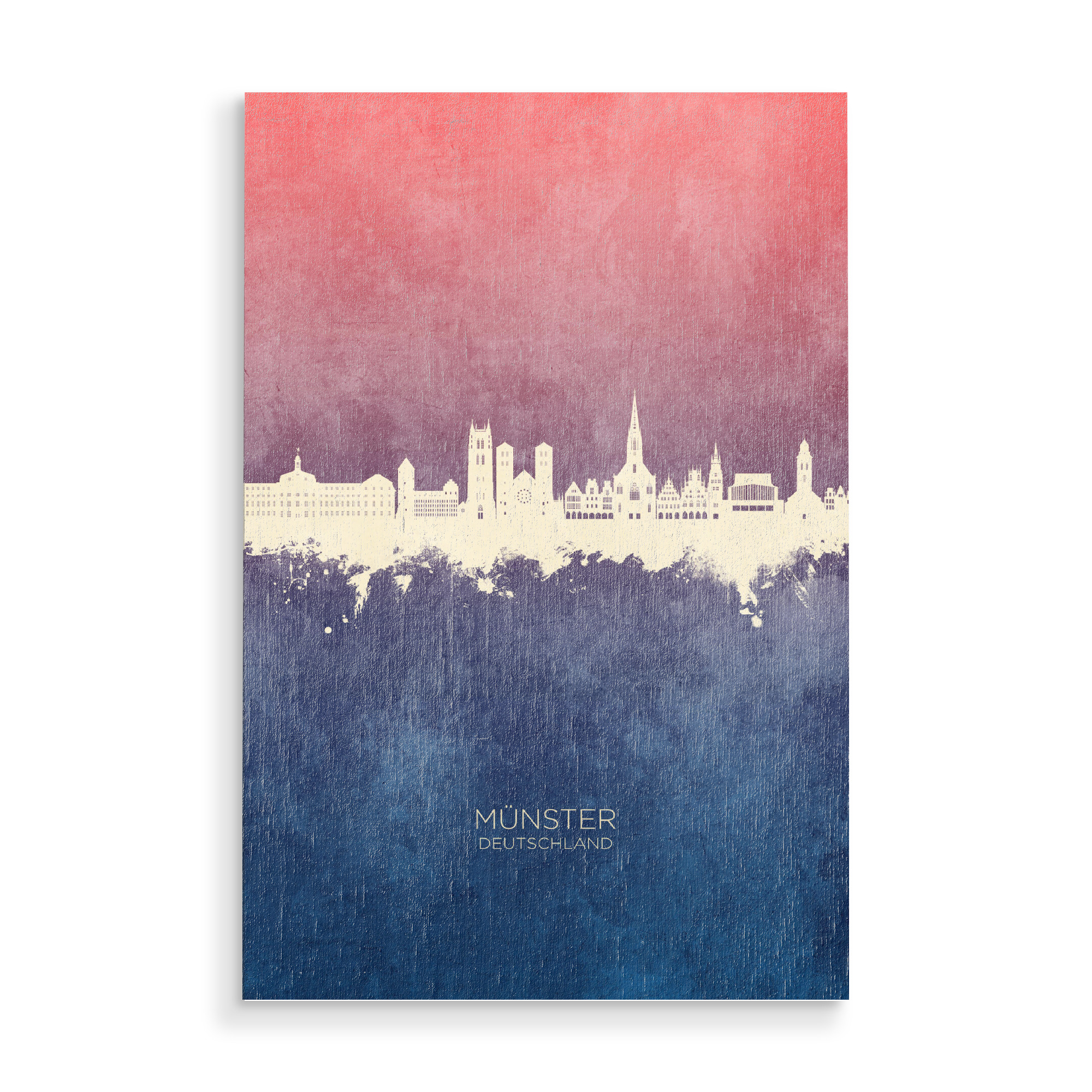 Holzbild "Münster Germany Skyline BlueRose" artboxONE - Städte