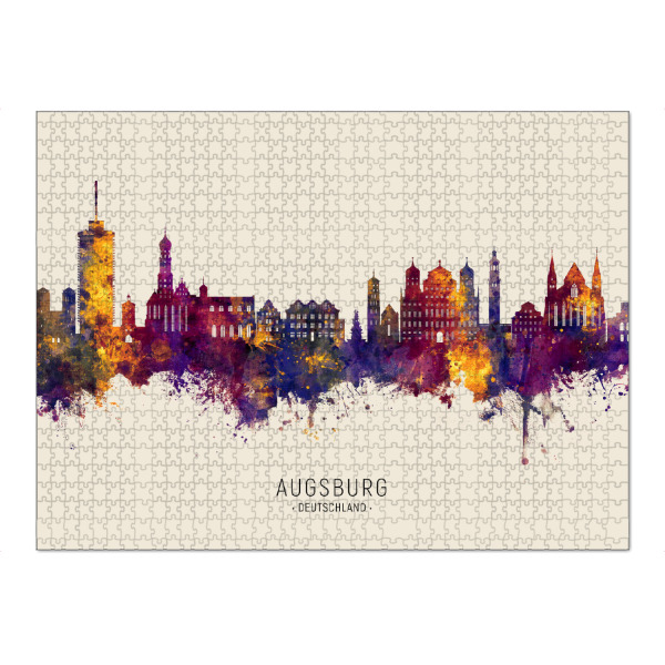 Puzzle Ravensburger "Augsburg Skyline Autumn Name" artboxONE - Städte