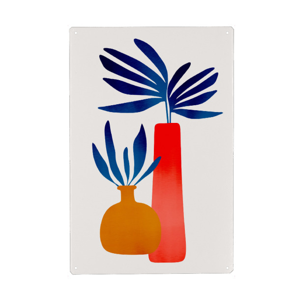 Metall Poster "Märchenblumen" artboxONE - Floral,Abstrakt - Skandinavisch,Flowers,Abstract,Abstrakt,Colorful,Bunt,Blumen,Vasen,Deko - Blechschild