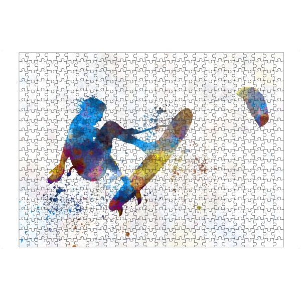 artboxONE Puzzle "Surfer in watercolor" artboxONE - Sport - Watercolor,Sport,Sports,Colorful,Illustration,Surfing,Surfer,Sea,California