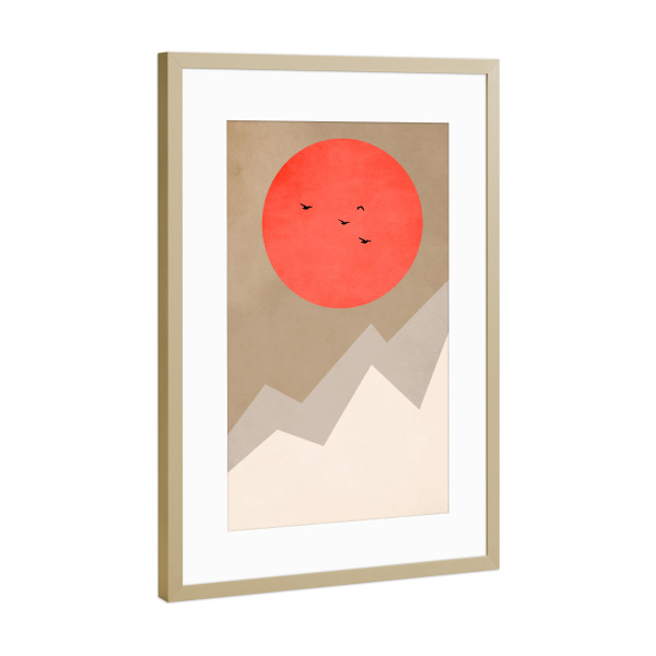 Poster mit Rahmen Gold "Mont Blanc" artboxONE - Tiere,Abstrakt,Geometrie