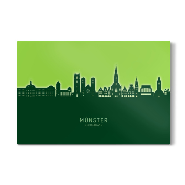 Galerie-Print "Münster Skyline Glow Green" 30x20 cm artboxONE