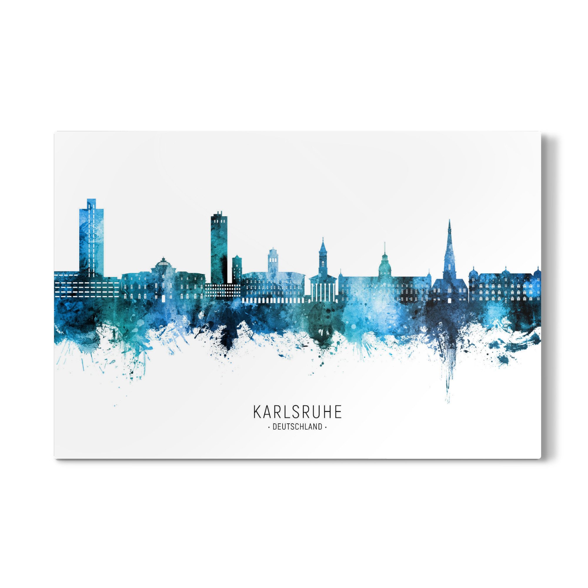 Galerie-Print "Karlsruhe Skyline Blue Name" 30x20 cm artboxONE