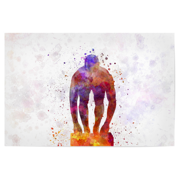 Poster "Swimmer in watercolor-b" artboxONE - Sport - Watercolor,Sport,Sports,Colorful,Illustration,Swimmer,Swimming,Pool,Olympic,Trampoline