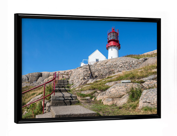 Poster mit schwarzem Rahmen "Lindesnes Fyr in Norwegen" artboxONE - Natur,Reise,Architektur,Reise / Länder