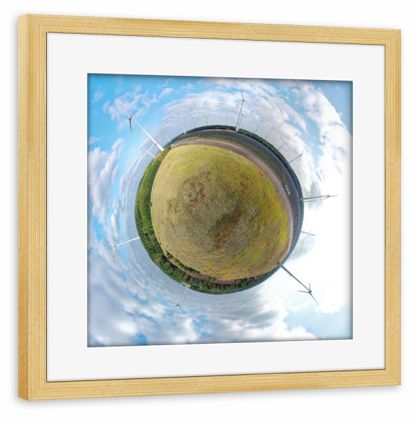 Poster mit Rahmen kiefer "Mahlwinkel Wind-/Solarpark -lower" artboxONE - Städte,Natur,Reise,Architektur,Reise / Länder