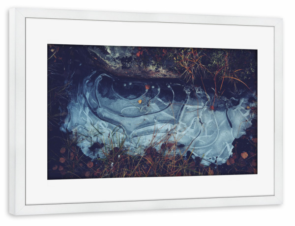 Poster mit Rahmen weiß "Gefrorenes Wasser" artboxONE - Natur,Reise,Reise / Länder