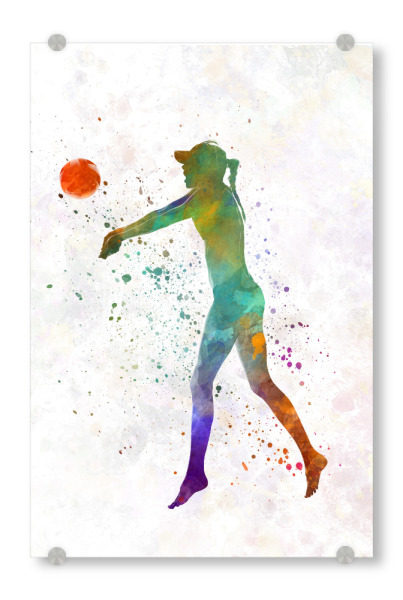 Acrylglasbild "Watercolor volleyball player-h" artboxONE - Sport