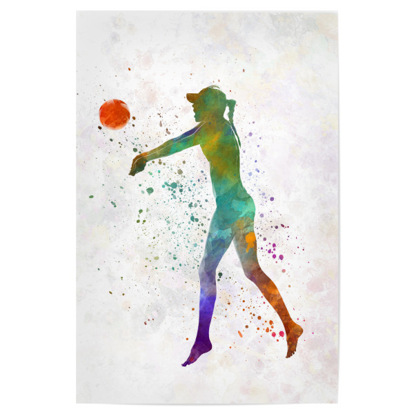 Poster 30x20 cm "Watercolor volleyball player-h" artboxONE - Sport