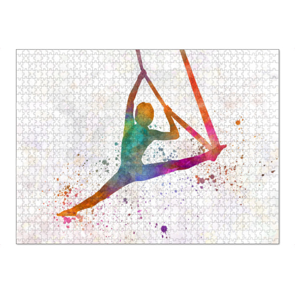Puzzle Ravensburger "Aerial Yoga in Watercolor" artboxONE - Sport