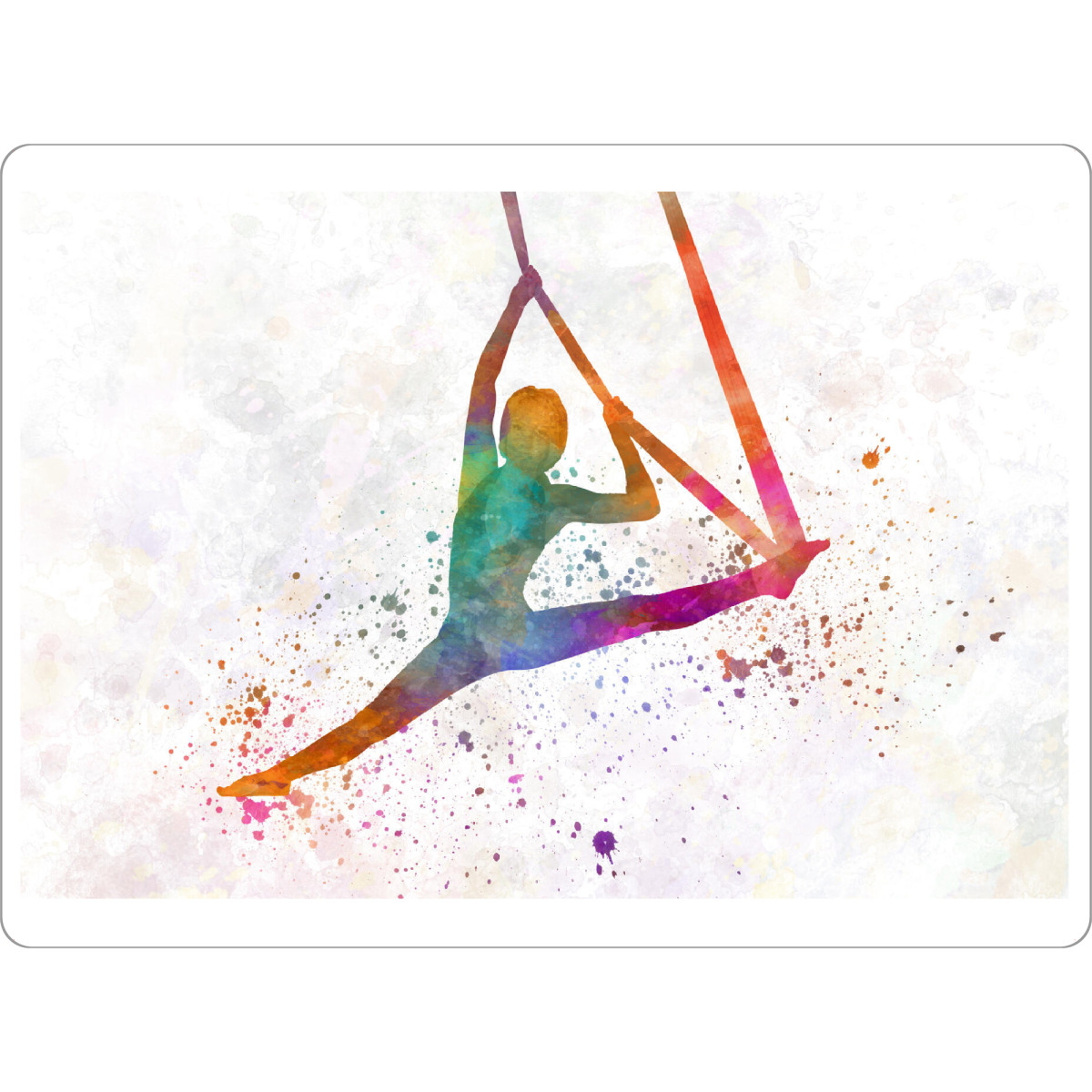 Tischset "Aerial Yoga in Watercolor" artboxONE - Sport - Sport,Sports,Color,Illustration,Watercolor,Yoga,Relaxation,Zen,Bohemian,Aerial yoga