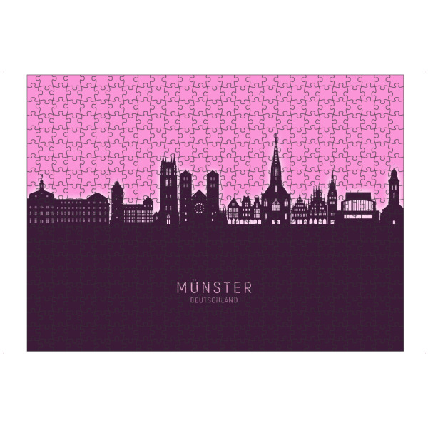 artboxONE Puzzle "Münster Germany Skyline Glow Pink" artboxONE - Städte
