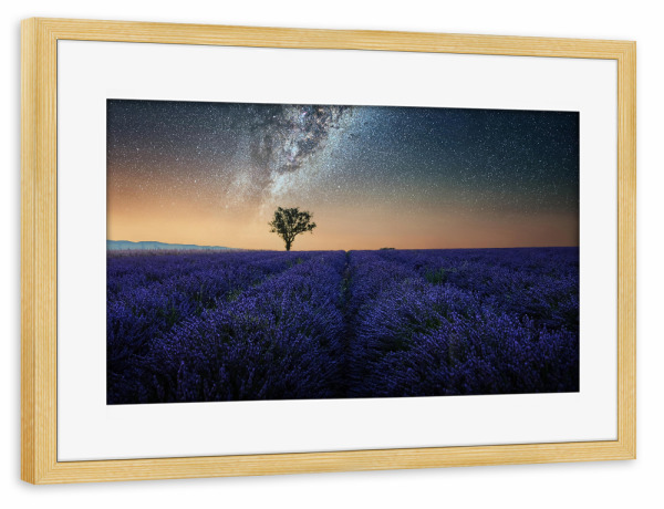 Poster mit Rahmen kiefer "Milky Way In Provence" artboxONE - Natur,Reise,Floral,Reise / Länder