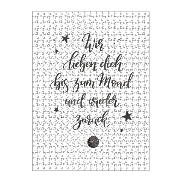 artboxONE Puzzle "Bis zum Mond" artboxONE - Typografie,Für Kinder,Schwarzweiß
