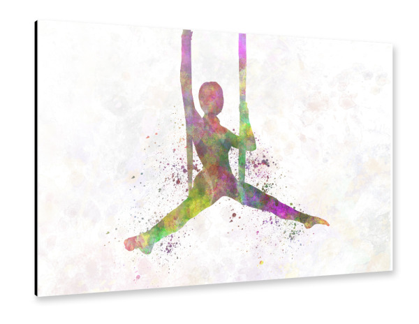 Alu-Dibond "Aerial Yoga in Watercolor-d" 30x20 cm artboxONE