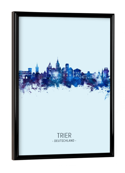 Poster mit schwarzem Rahmen "Trier Germany Skyline Dark Blue" artboxONE - Städte