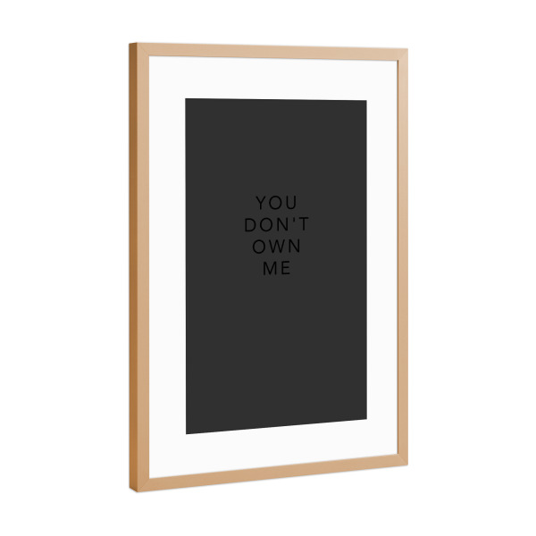 Poster mit Rahmen Kupfer "YOU DON’T OWN ME" artboxONE - Typografie,Musik,Fashion - Typografie,Musik,Music,Song,Typography