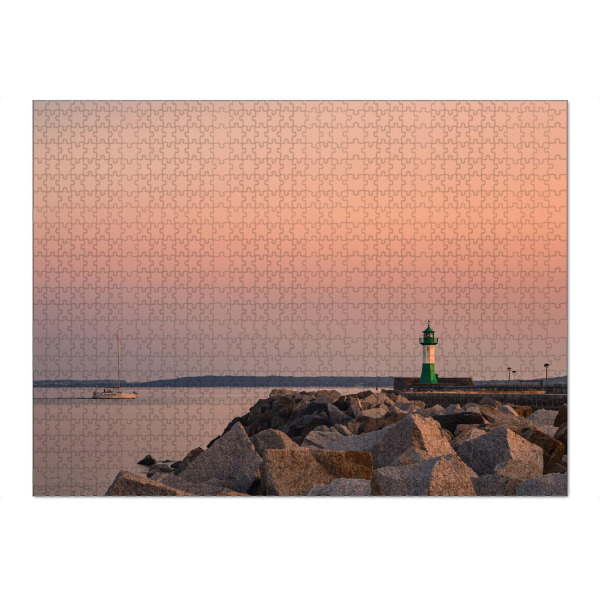 Puzzle Ravensburger "Abends auf der Mole in Sassnitz" artboxONE - Natur,Reise,Architektur,Reise / Strand und Meer