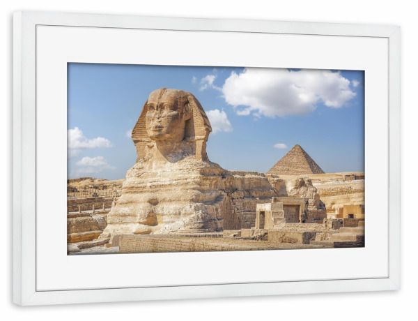 Poster mit Rahmen weiß "The Sphinx" artboxONE - Städte,Reise,Architektur,Reise / Afrika,Reise / Länder