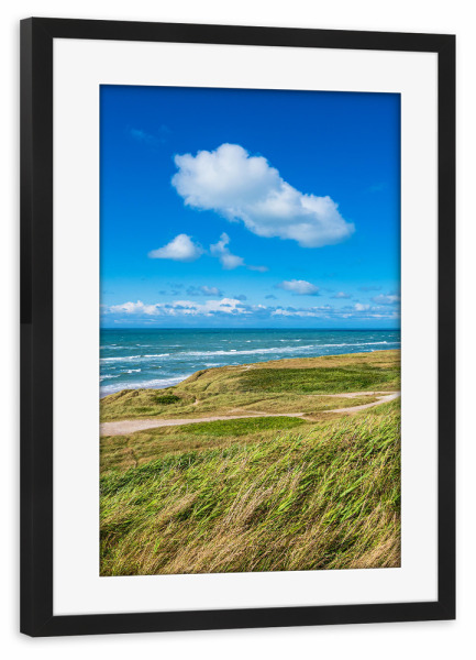 Poster mit Rahmen schwarz "Düne und Strand bei Hirtshals" artboxONE - Natur,Reise,Reise / Strand und Meer,Reise / Länder