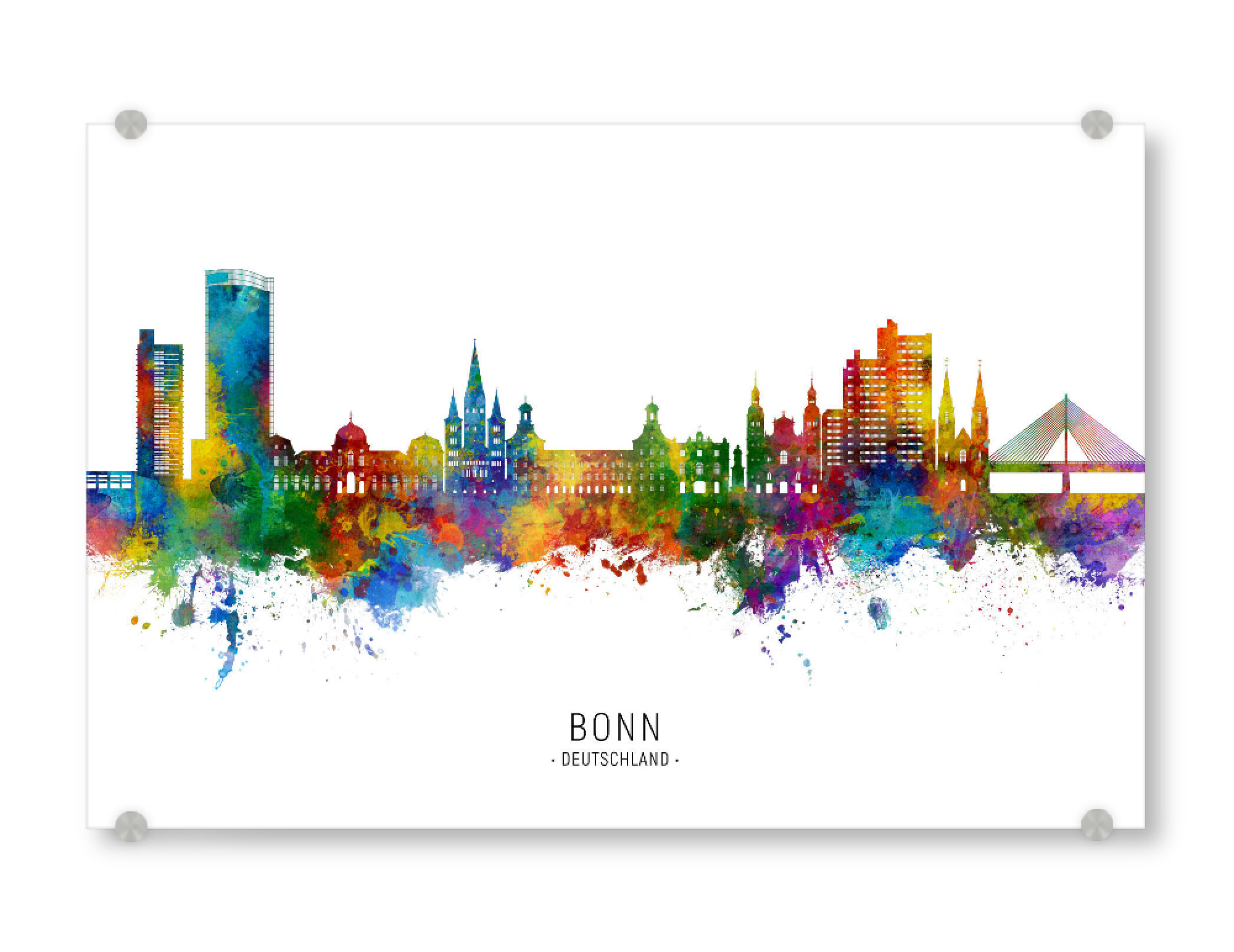 Acrylglasbild "Bonn Germany Skyline txt" artboxONE - Städte