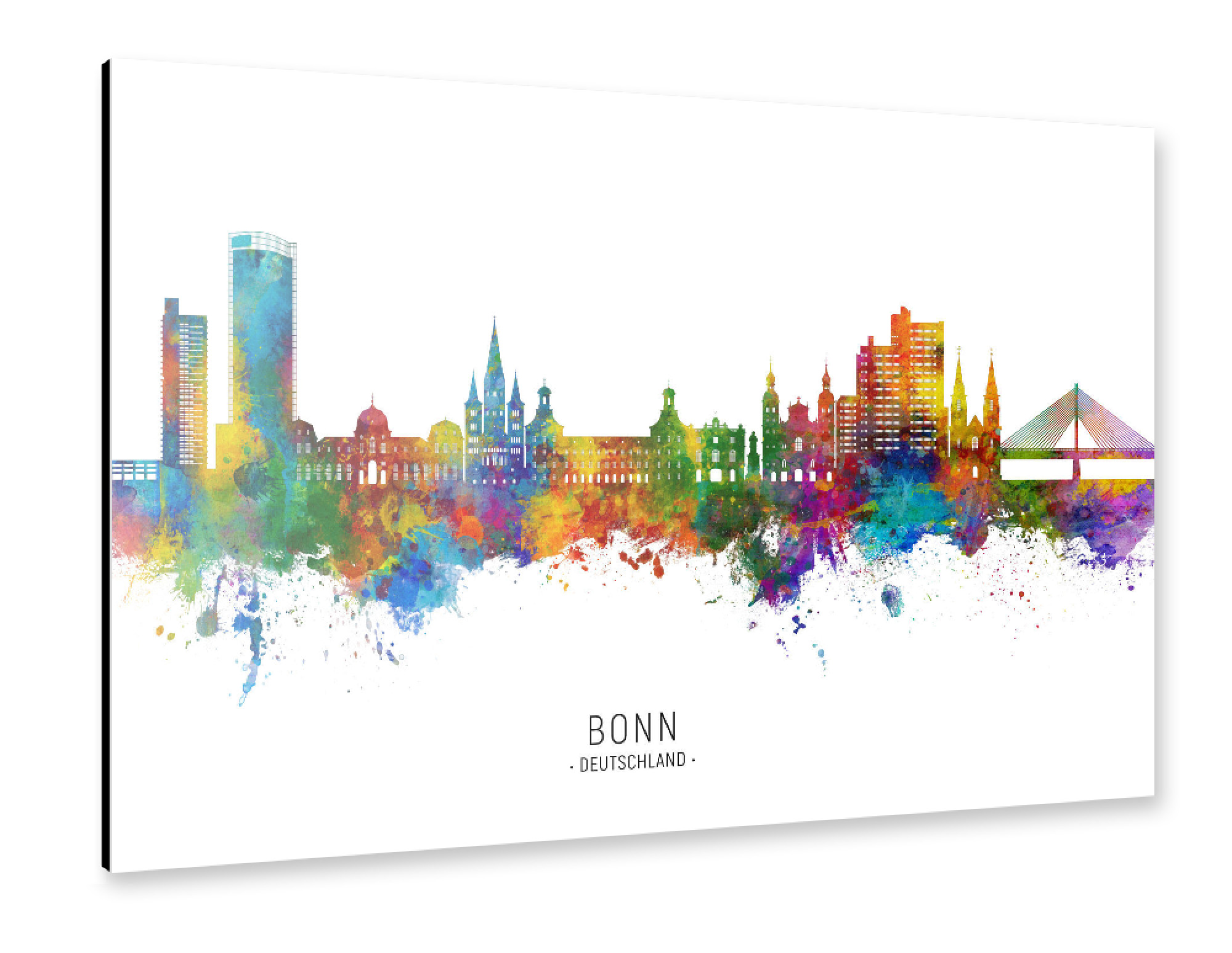 Alu-Dibond "Bonn Germany Skyline txt" 75x50 cm artboxONE