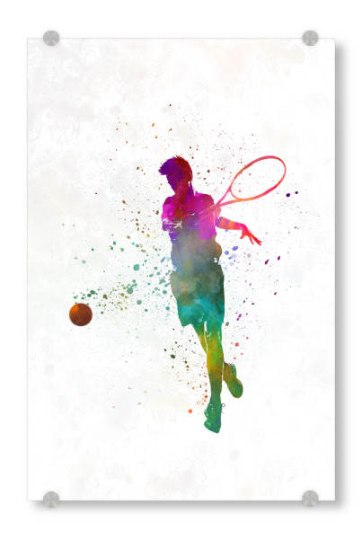 Acrylglasbild "Tennis player in watercolor" artboxONE - Sport
