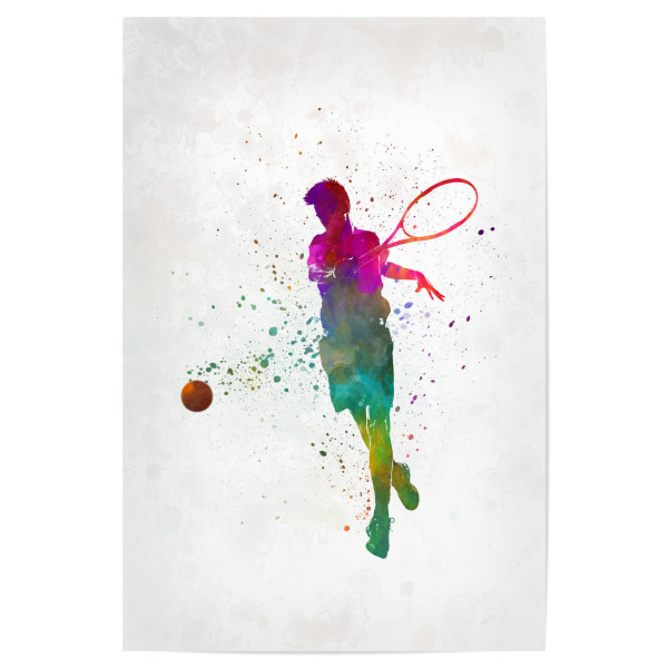 Poster 30x20 cm "Tennis player in watercolor" artboxONE - Sport