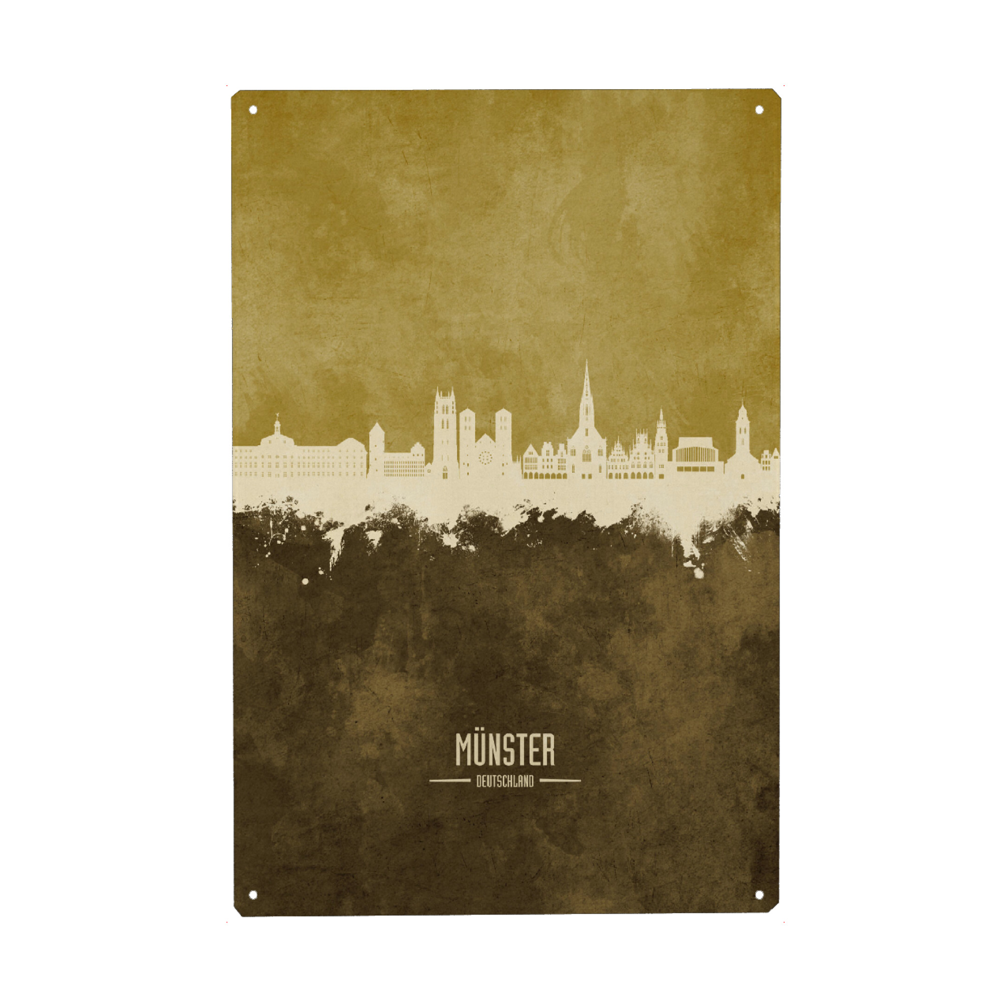 Metall Poster "Münster Germany Skyline Brown" artboxONE - Städte