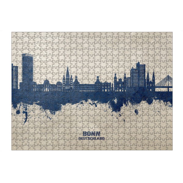 artboxONE Puzzle "Bonn Germany Skyline PaintBlue" artboxONE - Städte