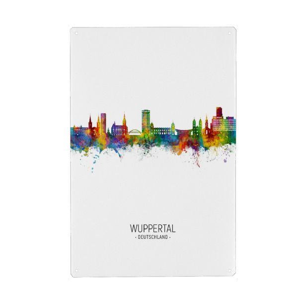Metall Poster "Wuppertal Skyline Portrait" artboxONE - Städte